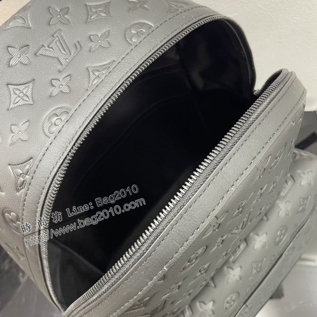 Lv路易威登2023專櫃新款Discovery雙肩包 LV黑色全皮壓花男士後背包 M46553 ydh5079